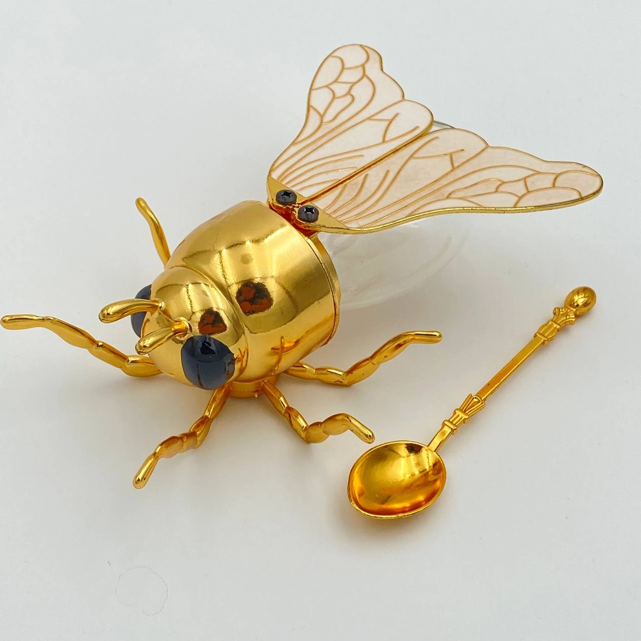 Qoshiqli hashamatli asal idishi uy oshxonasi uchun idish stol bezaklari ijodiy asal ziravorlar saqlash idishi arzon