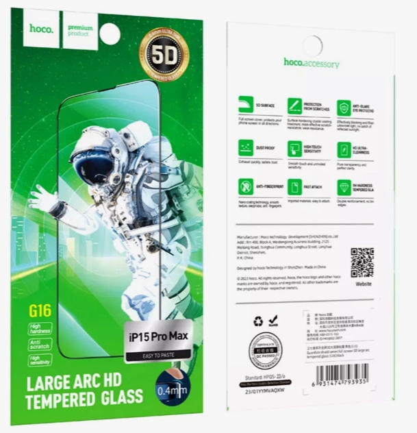 Hoco G16 iPhone 15 Pro uchun himoya oynasi bo'lib to'lash