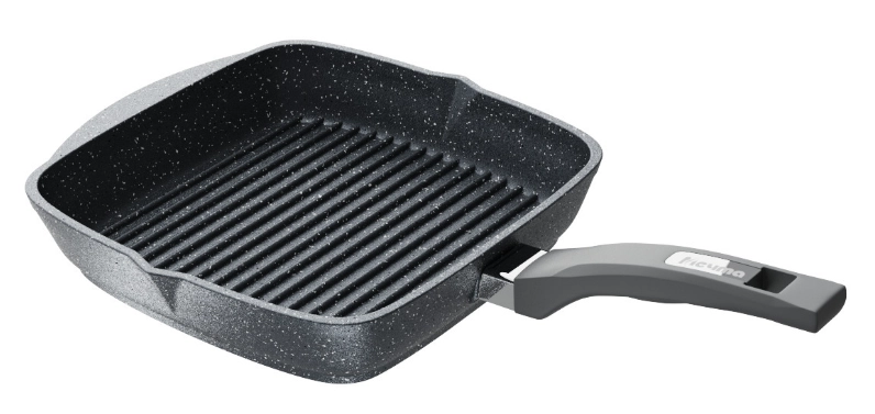 Сковорода Мечта квадрат несъемной ручкой и крышкой серый  (24см) недорого