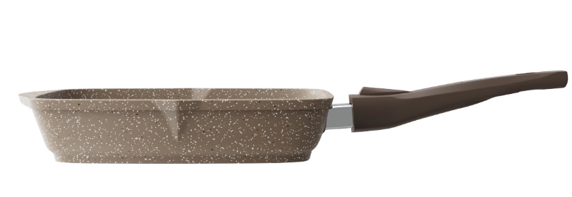 Сковорода Мечта квадрат съемной ручкой и крышкой коричневый (28см) в Узбекистане