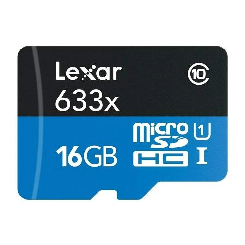 Lexar microSDHC Class 10 UHS Class 1 633x 16GB + SD adapter xotira kartasi sotib olish