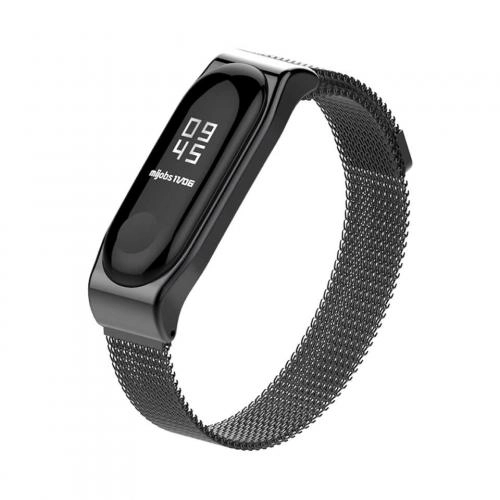 Mi Band 3 uchun metall bilaguzuk (Qora) sotib olish