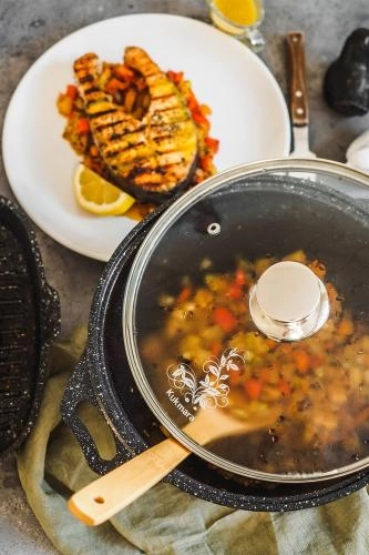 Кастрюля Kukmara 2 л, мраморное покрытие, стеклянная крышка (кмт22а) рассрочка