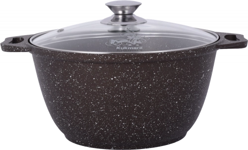 Кастрюля Kukmara 2л линия Мраморная (Тёмный мрамор, Кофейный мрамор) купить