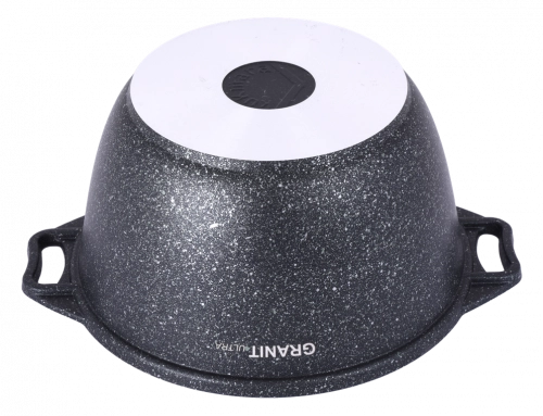 "Granit ultra" turkumidan shisha qopqoqli, kuydirmas qoplamali 4l Kukmara kastryuli (Green) O'zbekistonda