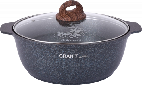 "Granit ultra" turkumidan shisha qopqoqli, kuydirmas qoplamali 4l Kukmara kastryul-qo&lsquo;rasi (Blue) sotib olish