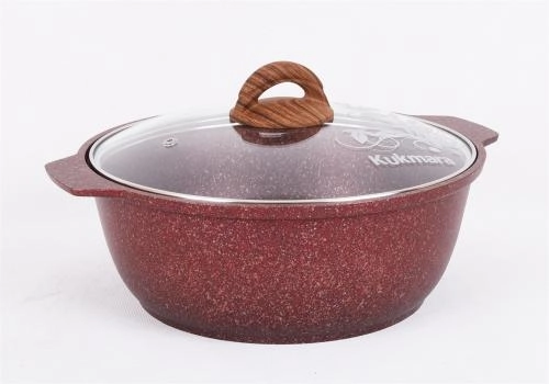 "Granit ultra" turkumidan shisha qopqoqli 4l Kukmara kastryul-qo&lsquo;rasi (Red) O'zbekistonda