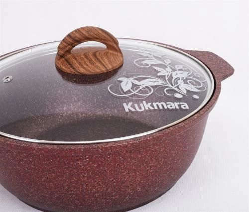 "Granit ultra" turkumidan shisha qopqoqli 4l Kukmara kastryul-qo&lsquo;rasi (Red) onlayn
