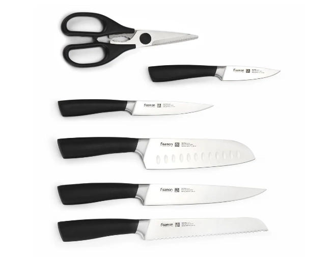 Набор ножей 7 пр. в деревянной подставке FISSMAN онлайн