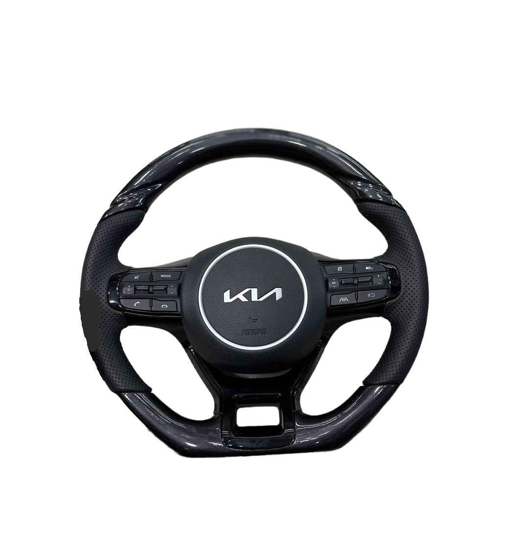 Анатомический руль KIA K5, кожаный чёрный купить