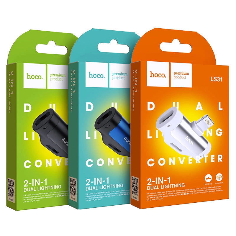 Многофункциональный адаптер Hoco Lightning LS31 синий рассрочка