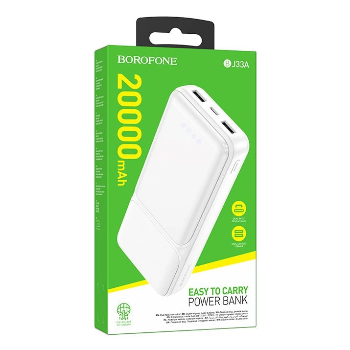 Borofone BJ33A 20000mAh oq portativ akkumulyatori - rasm №4 Borofone BJ33A 20000mAh oq portativ akkumulyatori O'zbekistonda