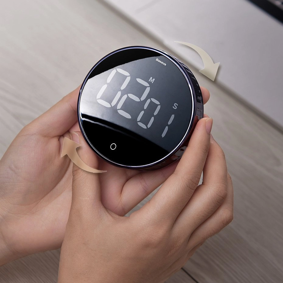 Baseus Heyo Rotation Mini qora oshxona soati sotib olish