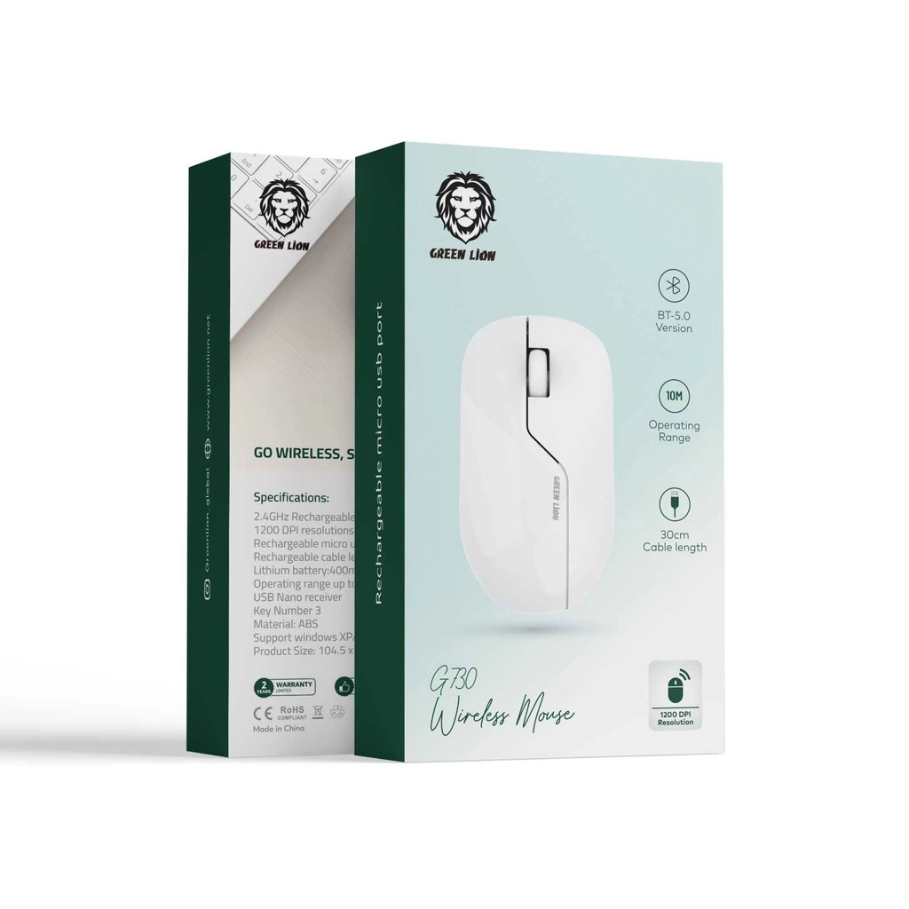 Green Lion G730 oq simsiz sichqonchasi arzon