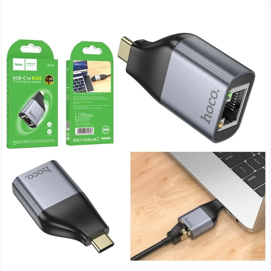 Переходник Hoco UA35 Type-C to RJ45 недорого