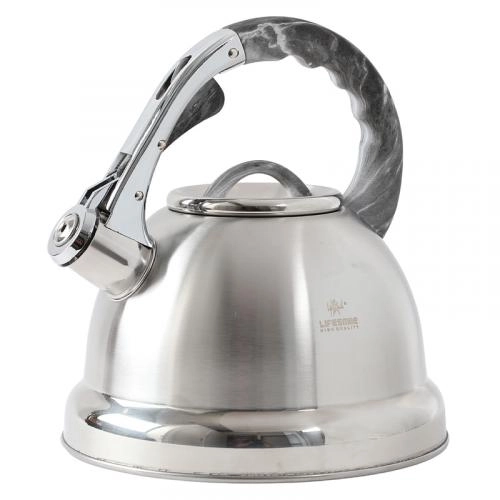 Чайник со свистком 3 л. от Life Smile (серая ручка, чёрная ручка, бордовая ручка) купить