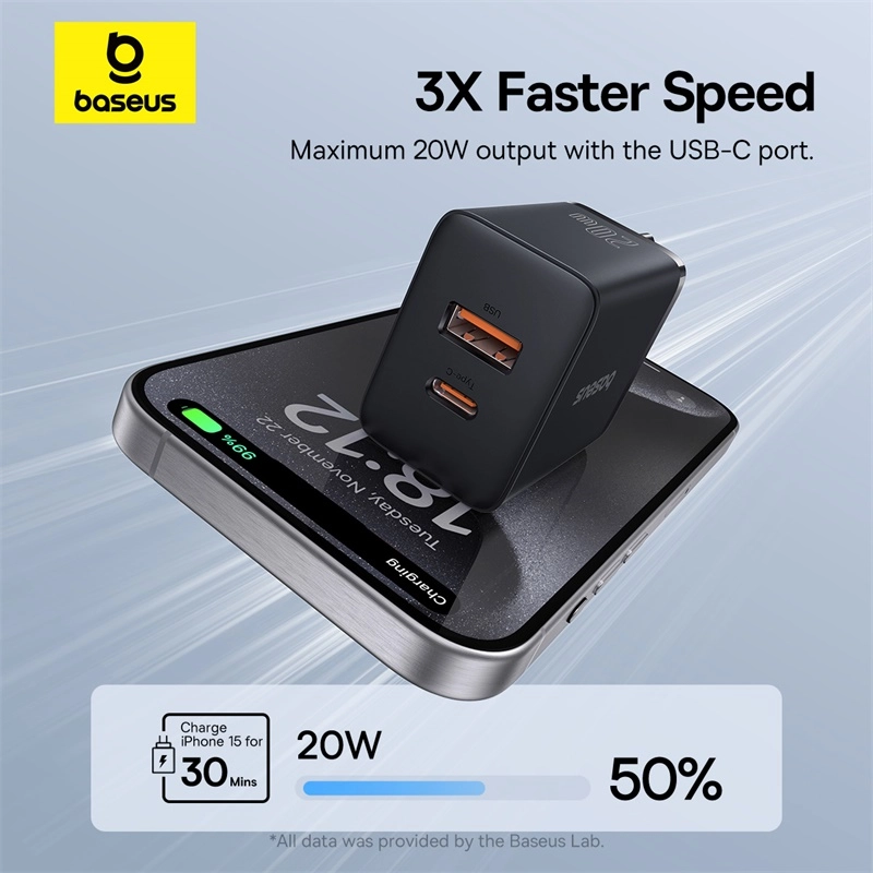 Baseus Cube PD 20W Fast Charger USB+Type-C qora zaryadlash qurilmasi - rasm №9 Baseus Cube PD 20W Fast Charger USB+Type-C qora zaryadlash qurilmasi xususiyatlar