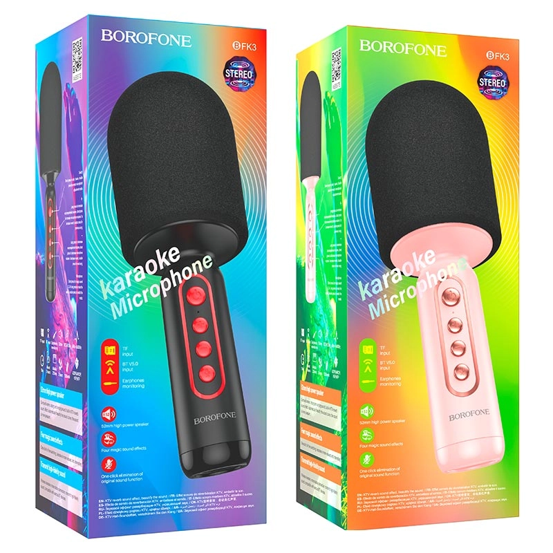 Караоке-микрофон Borofone BFK3 розовый в Узбекистане