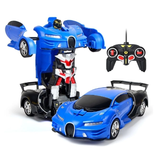 Deformation masofadan boshqariluvchi robot-transformer ko'k o'yinchoq mashinasi sotib olish