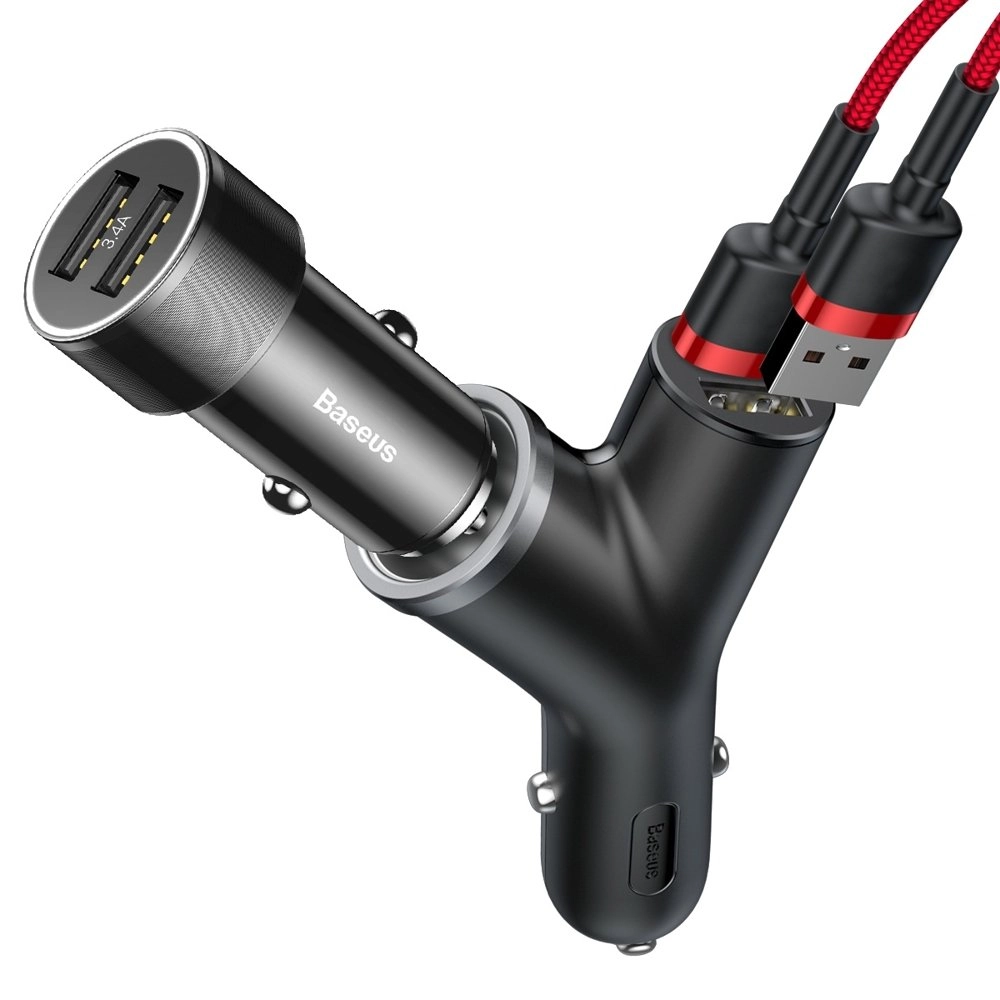 Baseus Y Type Car Charger BSC-C16N 2x1 Avtomobil quvvatlash vositasi bo'lib to'lash