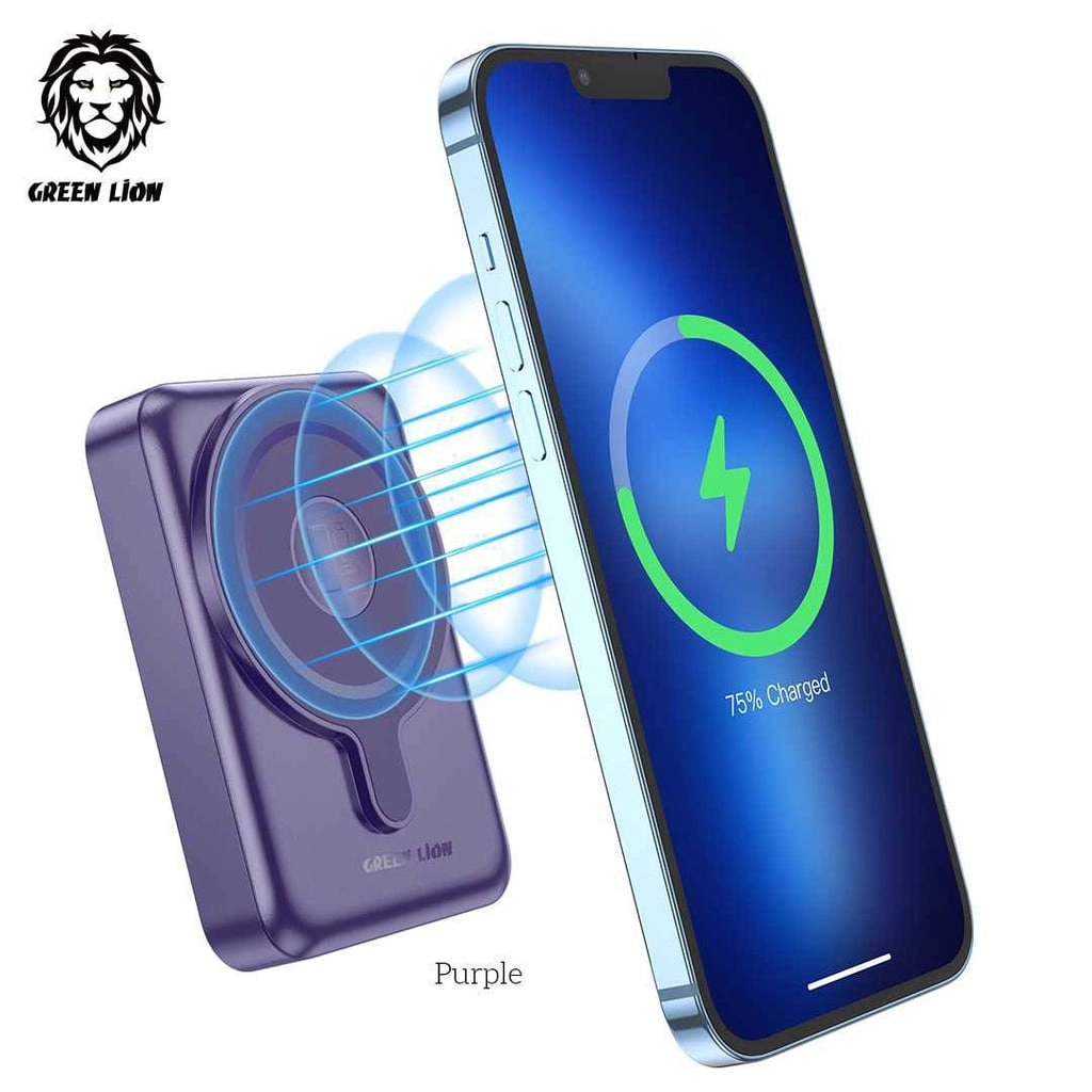 Green Lion 3 in 1 Magsafe Power Bank 10000mAh PD 20W binafsharang tashqi akkumulyatori sotib olish