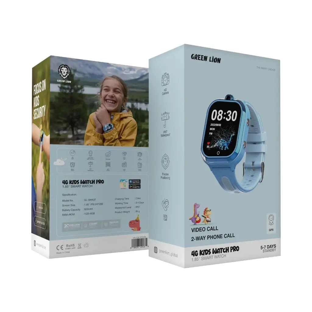 Green Lion 4G Kids Watch Pro 1.85" ko'k smart soati arzon