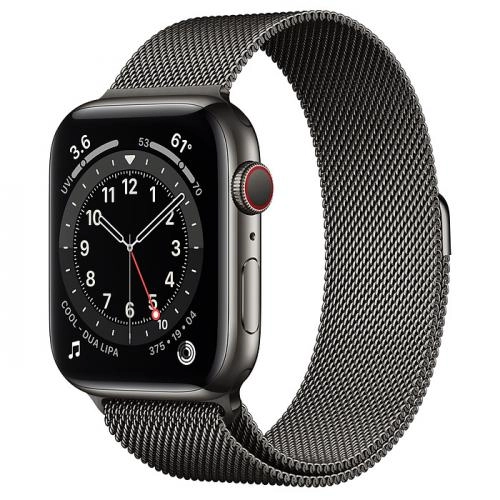 Смарт часы Apple Watch Series 6 GPS + 4G 44mm Stainless Steel Case with Milanese Loop (Black) купить