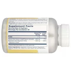 Solaray, Tsitrat kalsiy va magniy, nisbati 1:1, 180 kapsulalar VegCaps (04525) arzon