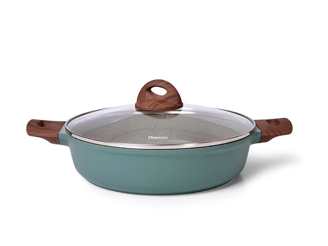 Fissman Firenza (Gredbon C2 alyuminiy yopishmaydigan qoplamali) qopqoqli tik devorli tovasi, 28x7,2 sm, 3,8 l - rasm №2 Fissman Firenza (Gredbon C2 alyuminiy yopishmaydigan qoplamali) qopqoqli tik devorli tovasi, 28x7,2 sm, 3,8 l sotib olish