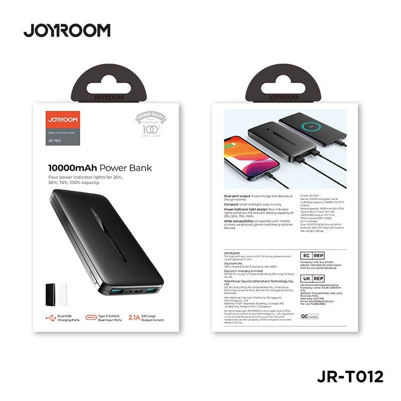 JOYROOM T012 10000 mAh qora tashqi akkumulyatori O'zbekistonda