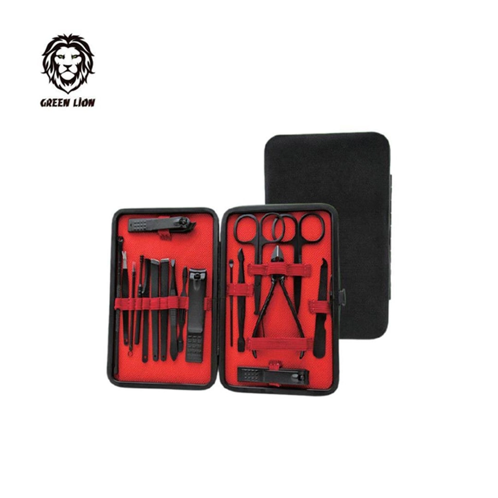 Green Lion 18 in 1 qora manikyur to'plami sotib olish