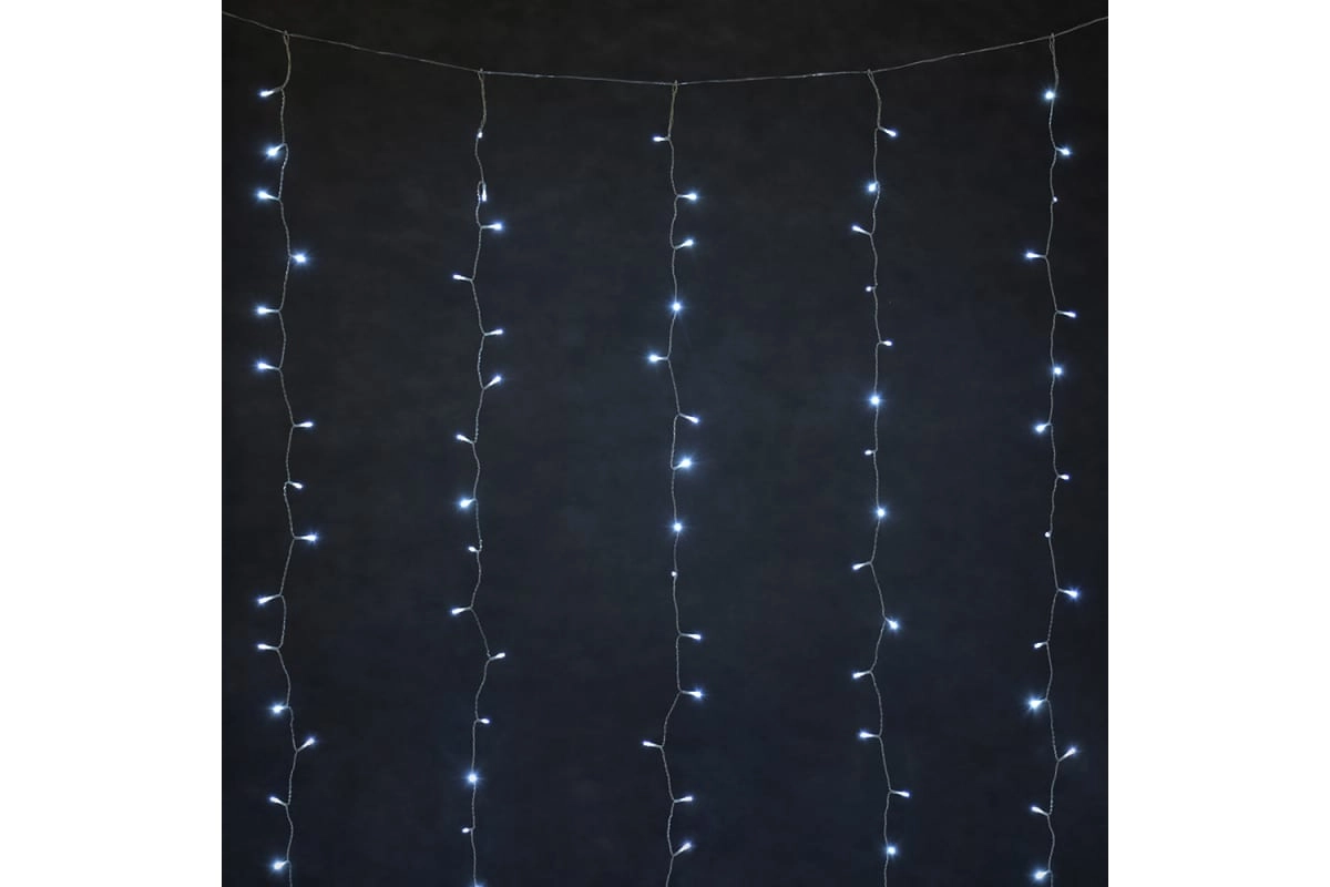 Гирлянда VEGAS Занавес 96 холодных LED ламп 6 нитей 8 режимов sotib olish