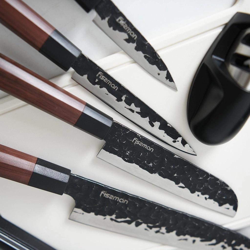 Набор ножей Fissman Kendo 6 пр с магнитным держателем и точилом 2703 sotib olish
