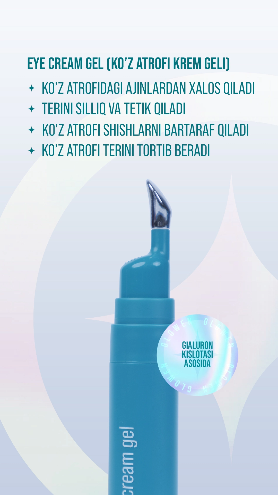 Glowen Eye cream gel- ko'z atrofi teri uchun krem O'zbekistonda
