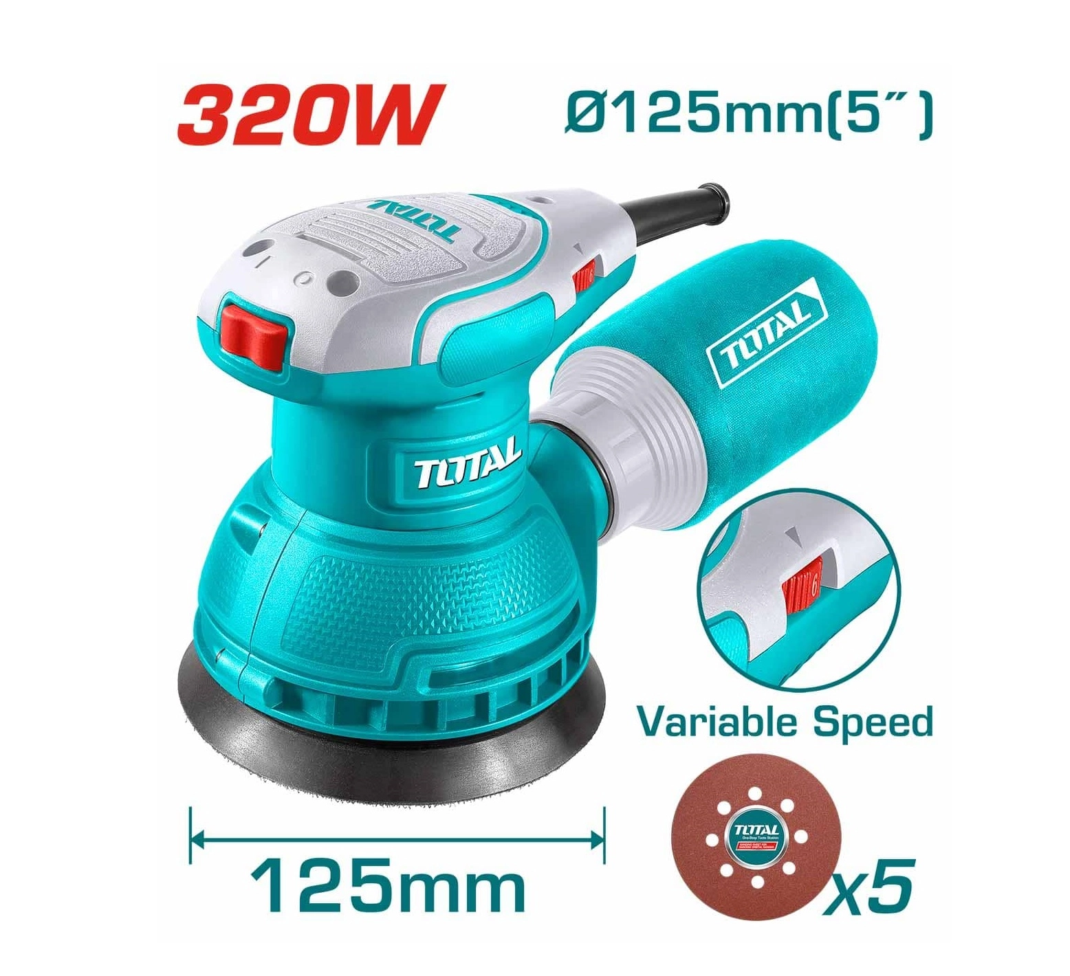 Эксцентриковая шлифмашина TOTAL TF2131256 sotib olish