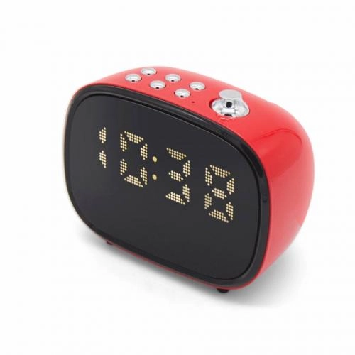 Remax RB-M52 Red &ndash; soatli va budilnikli simsiz LED-kolonka arzon