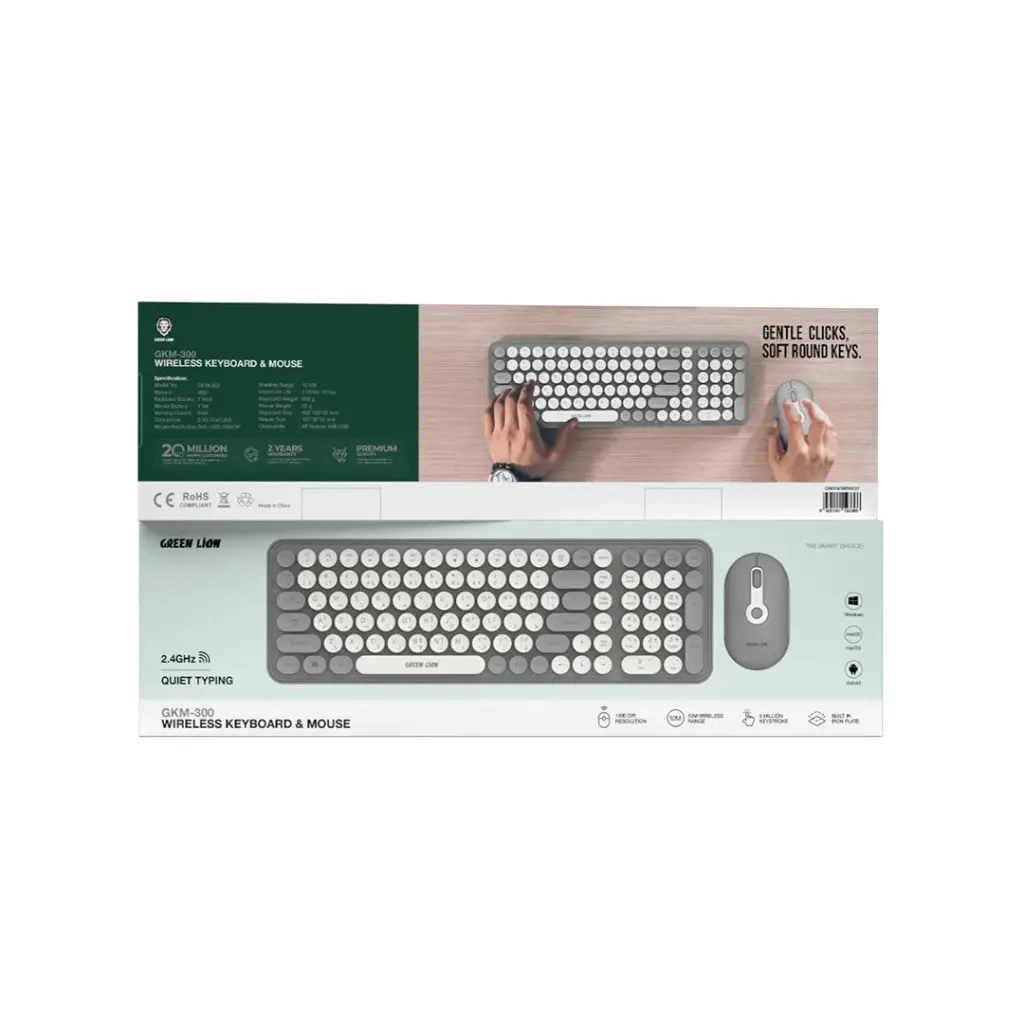 Green Lion GKM-300 Wireless Keyboard And Mouse simsiz klaviaturasi - rasm №4 Green Lion GKM-300 Wireless Keyboard And Mouse simsiz klaviaturasi O'zbekistonda