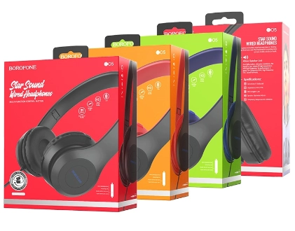 Borofone BO5 Star sound Wired Headphone qorarangli Kompyuter quloqchini O'zbekistonda