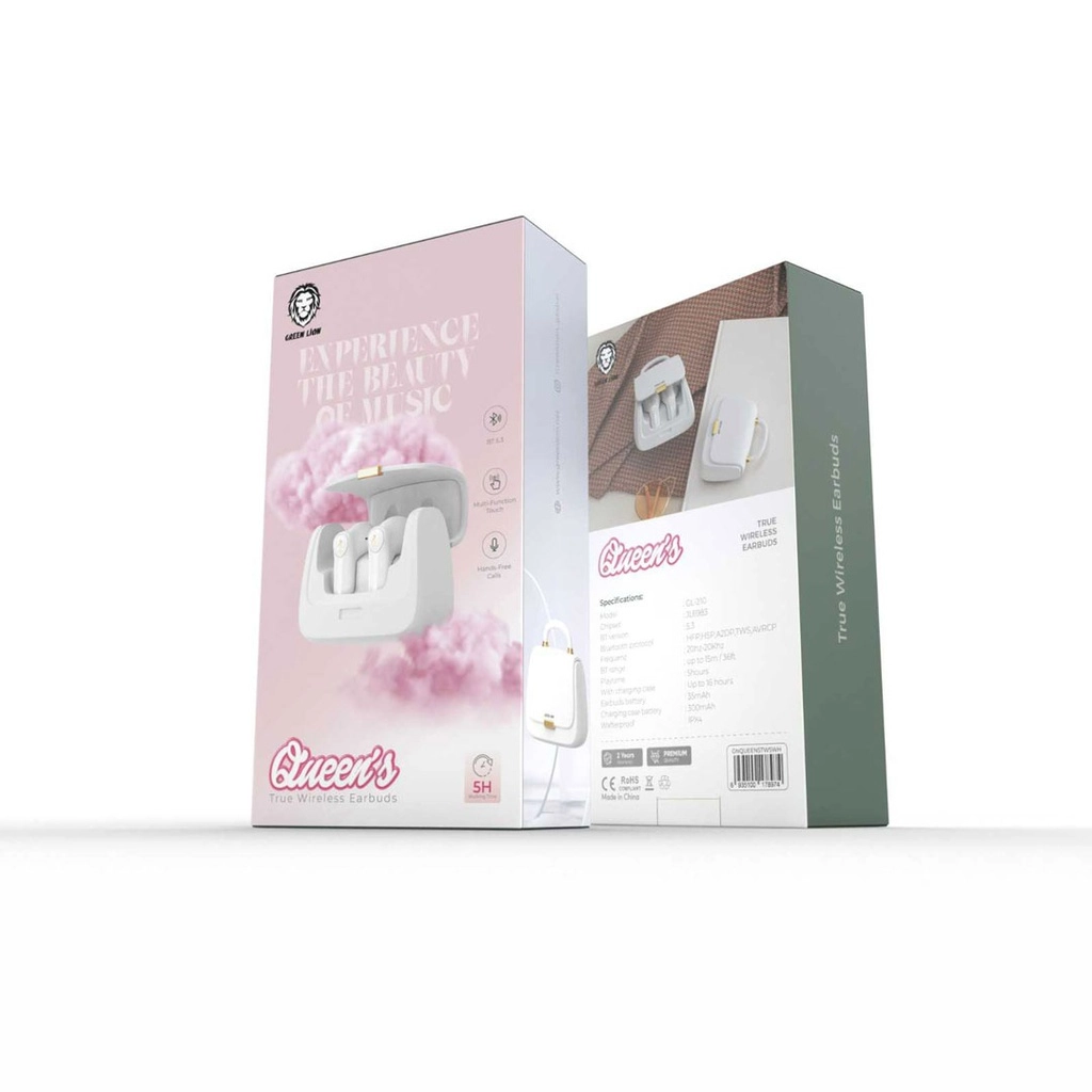 Беспроводные наушники Green Lion Queen's True Wireless Earbuds белые недорого