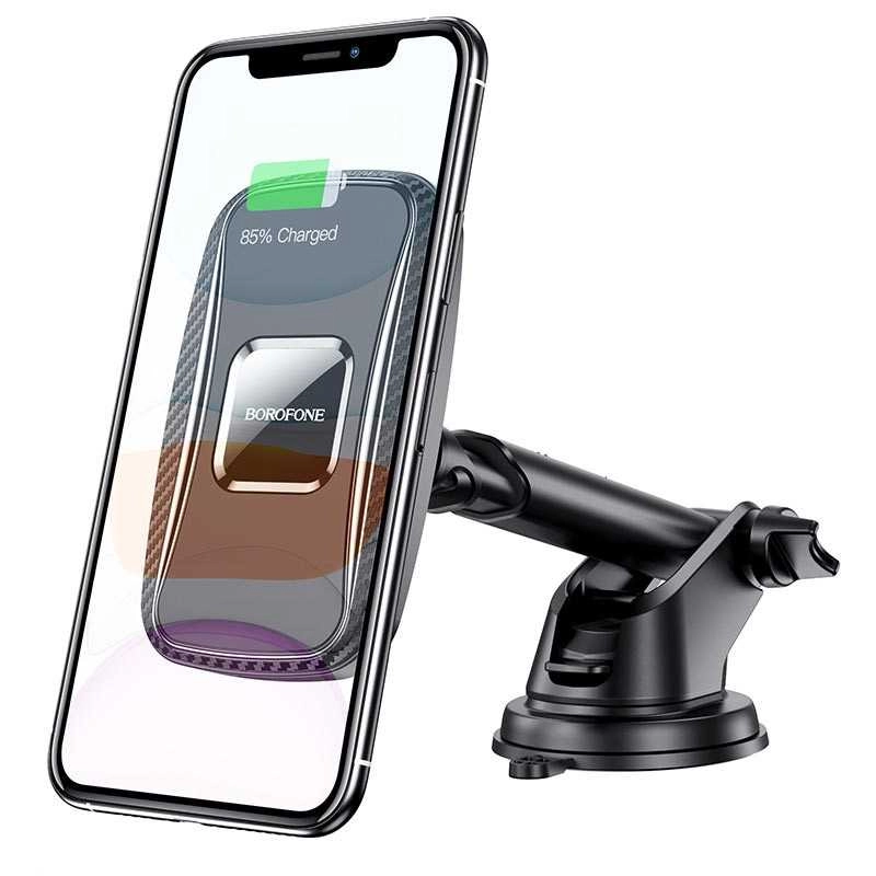 BOROFONE BH35 magnetic wireless charging qora avtomobil uchun smartfon tutqichi sotib olish