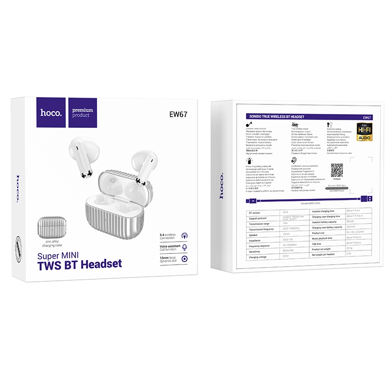 Hoco EW67 kulrang simsiz quloqchini O'zbekistonda