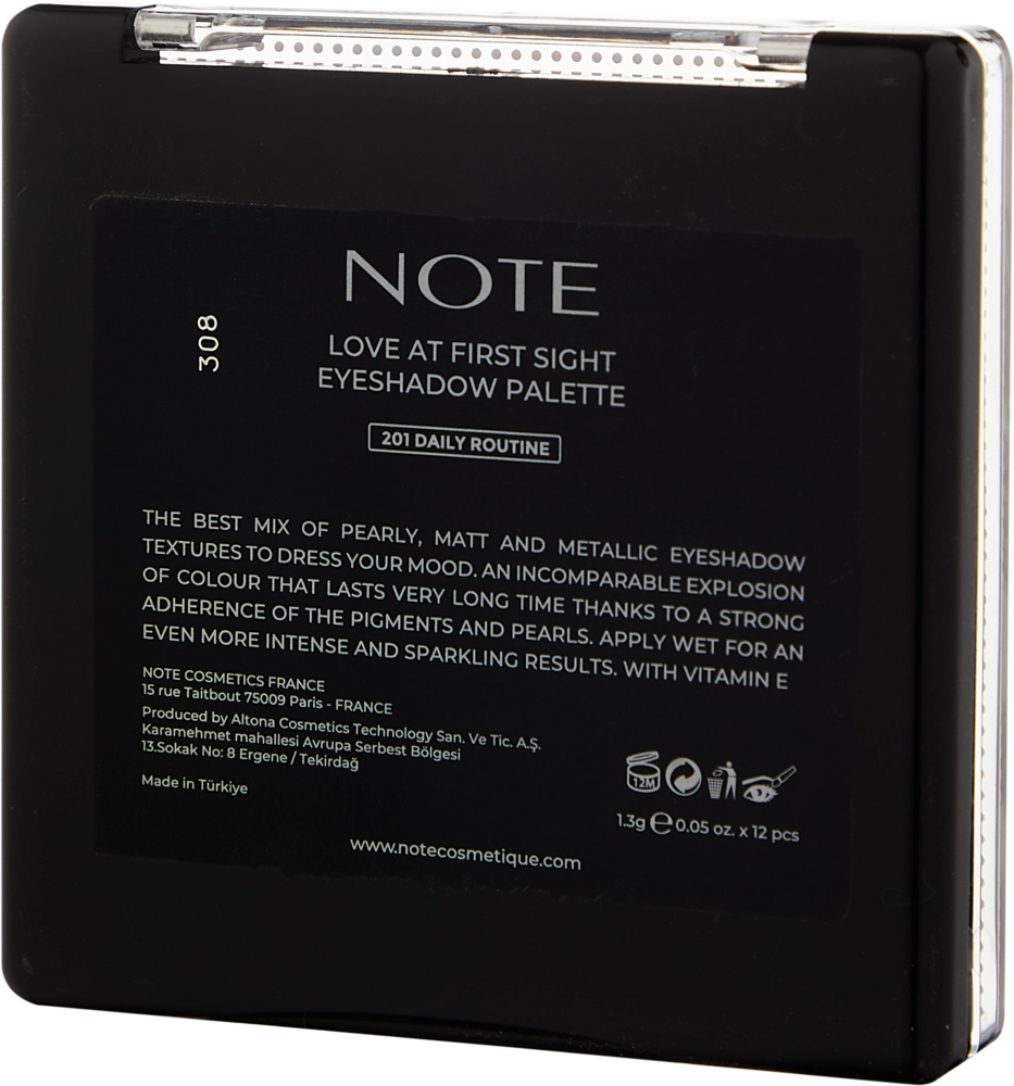Палетка теней для век NOTE LOVE AT FIRST SIGHT EYESHADOW PALETTE 201 недорого