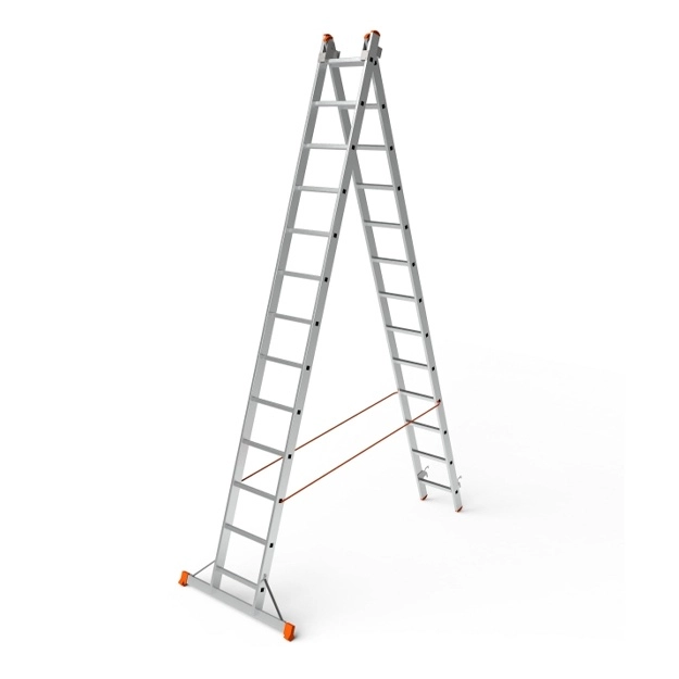 Лестницы Sarayli индустриального типа двухсекционная алюминиевая 2x13 купить