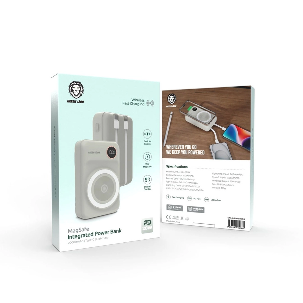 Внешний аккумулятор Green Lion MagSafe Integrated 20000mAh недорого