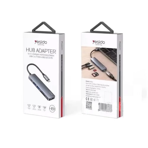 Yesido HB11 6-in-1 HUB adapteri O'zbekistonda