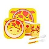 Bolalar uchun bambukdan ishlangan ECO idishlar to‘plami (5 buyumli) arzon