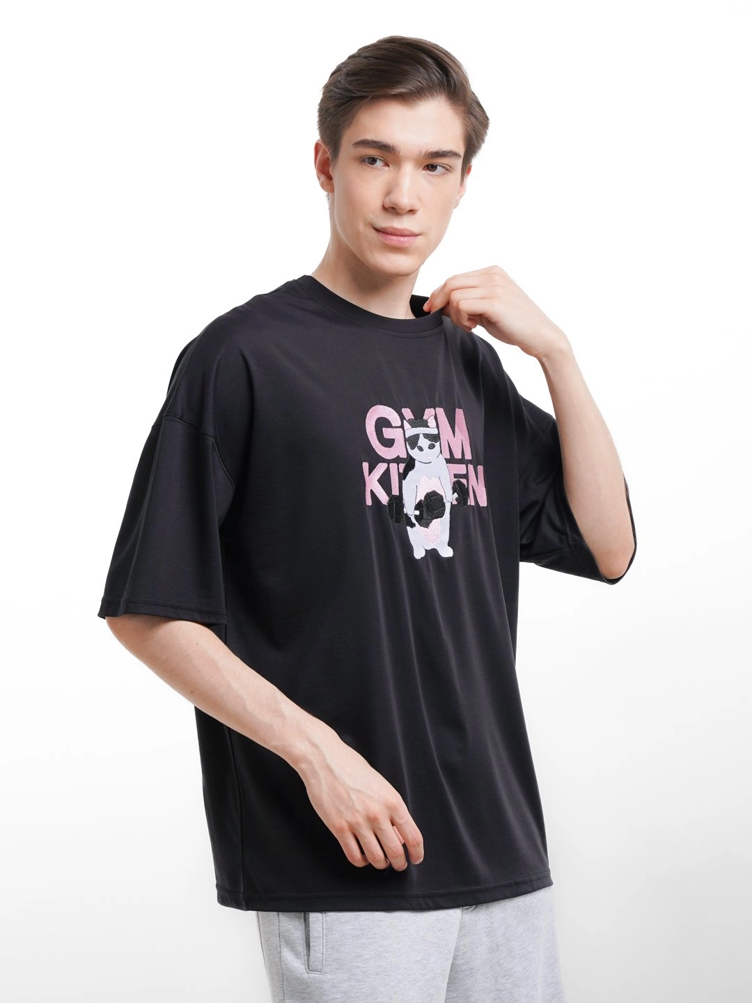 Мужская футболка, с принтом "GYM кошка" XXL онлайн