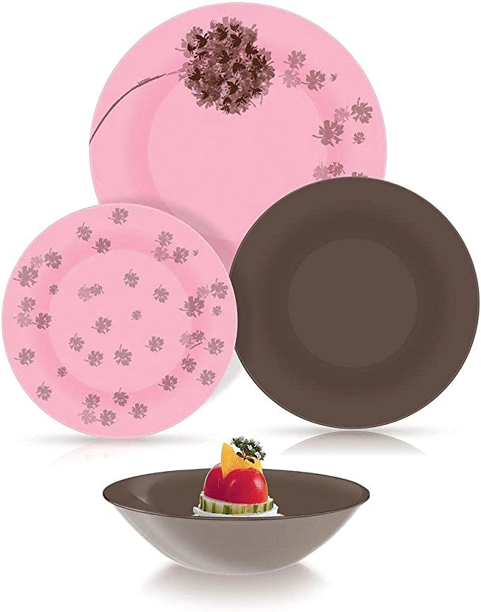 Luminarc Stella Pink stol servizi, 46 ta buyum, 6 odam uchun arzon