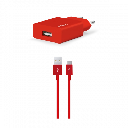 Зарядное устройство Ttec SmartCharger USB с кабелем Type-C (1м) Red купить
