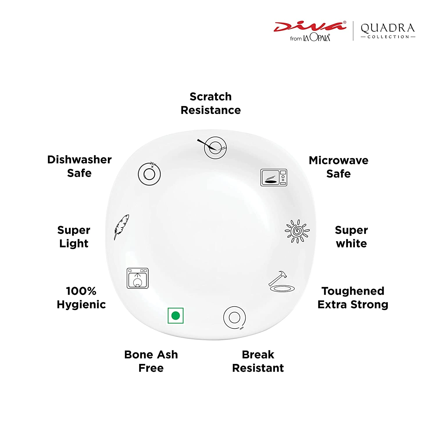 Столовый сервиз Diva La Opala Quadra Summertide (46 пред) недорого